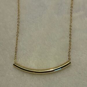 Aisansty Dainty Gold Plated Over Brass Bar Necklace Handmade 7” Long